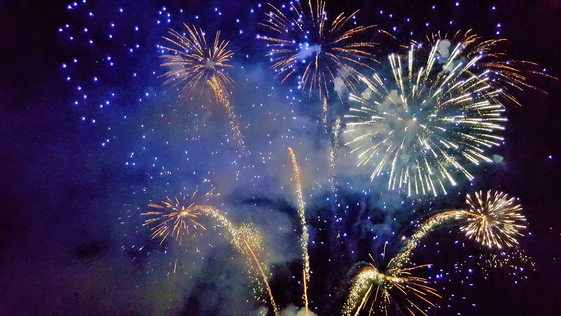 Wallpaper Fireworks, lights, night, celebrations