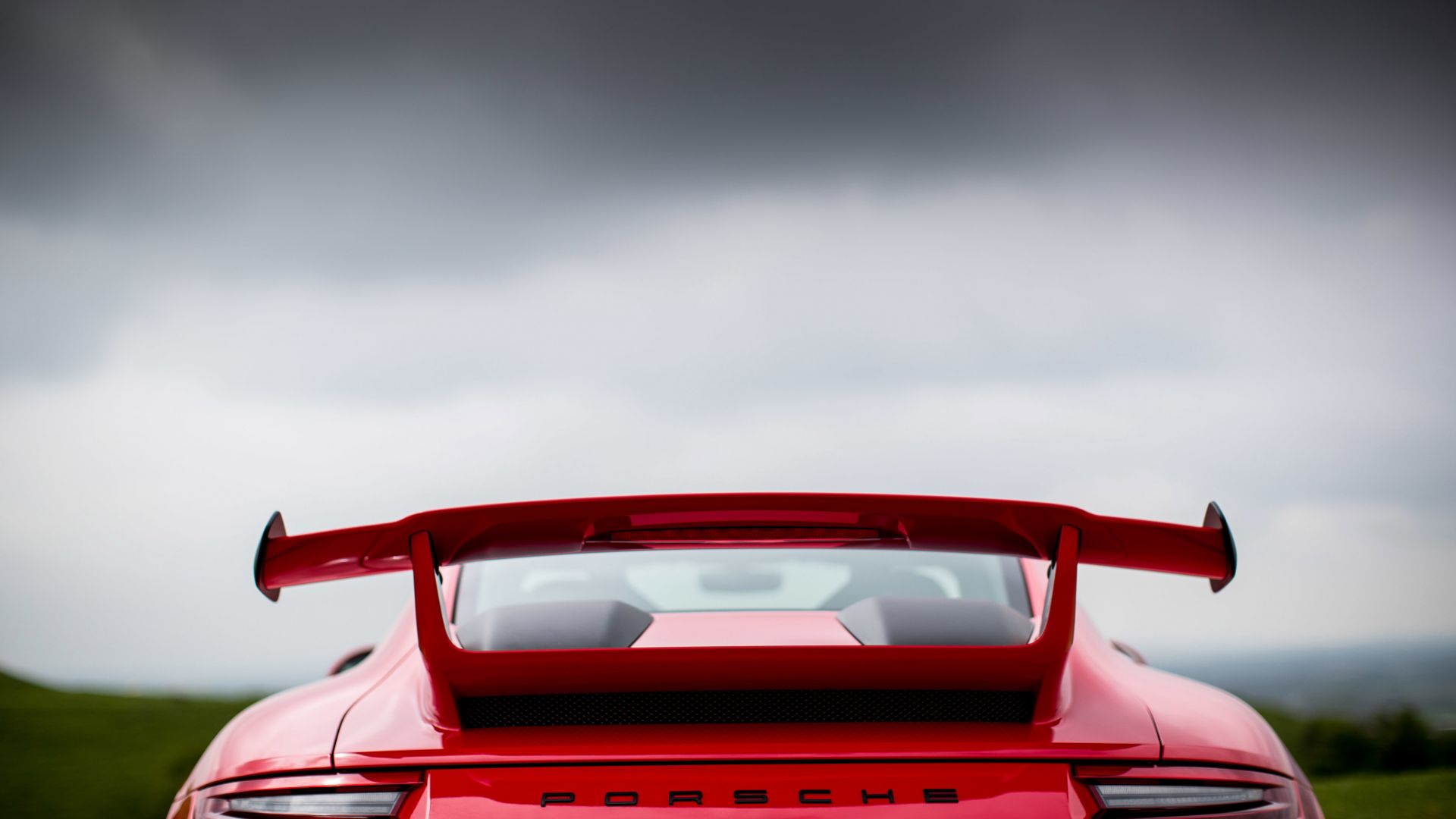 Wallpaper 2018 Porsche 911 GT3, rear view, red sports car