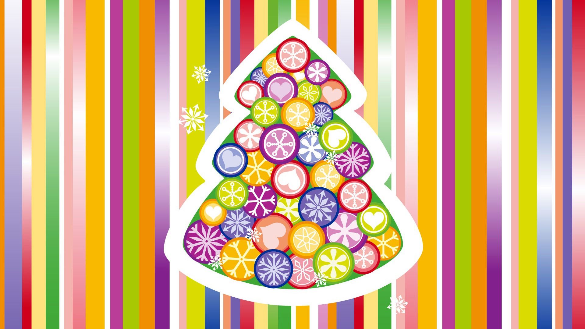 Wallpaper Christmas tree colorful