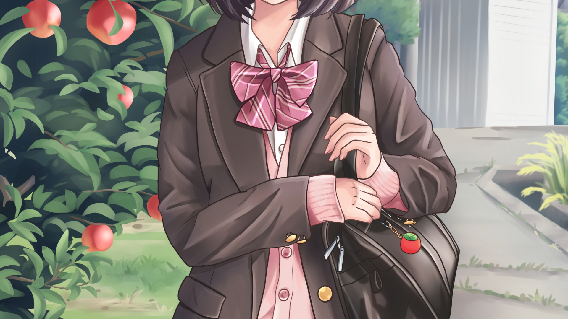 Wallpaper Anime girl in school uniform