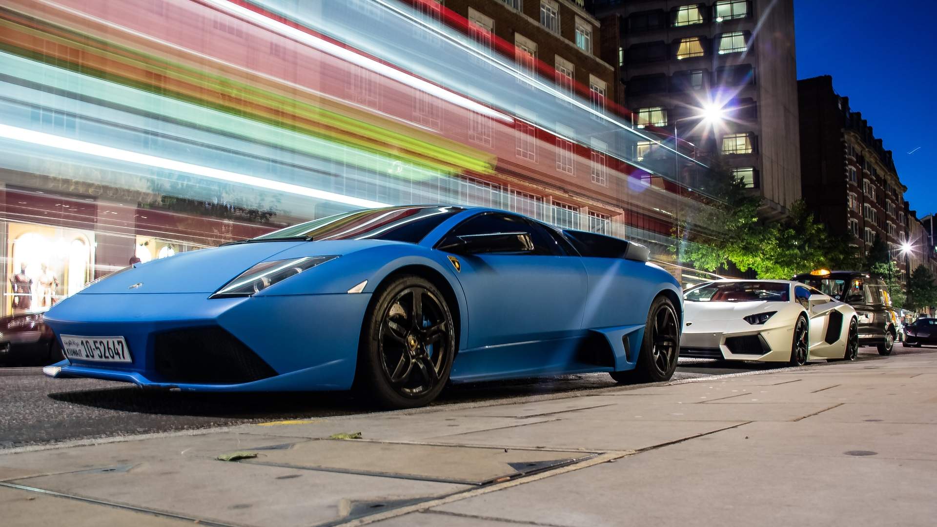 Wallpaper Lamborghini Murcielago blue car