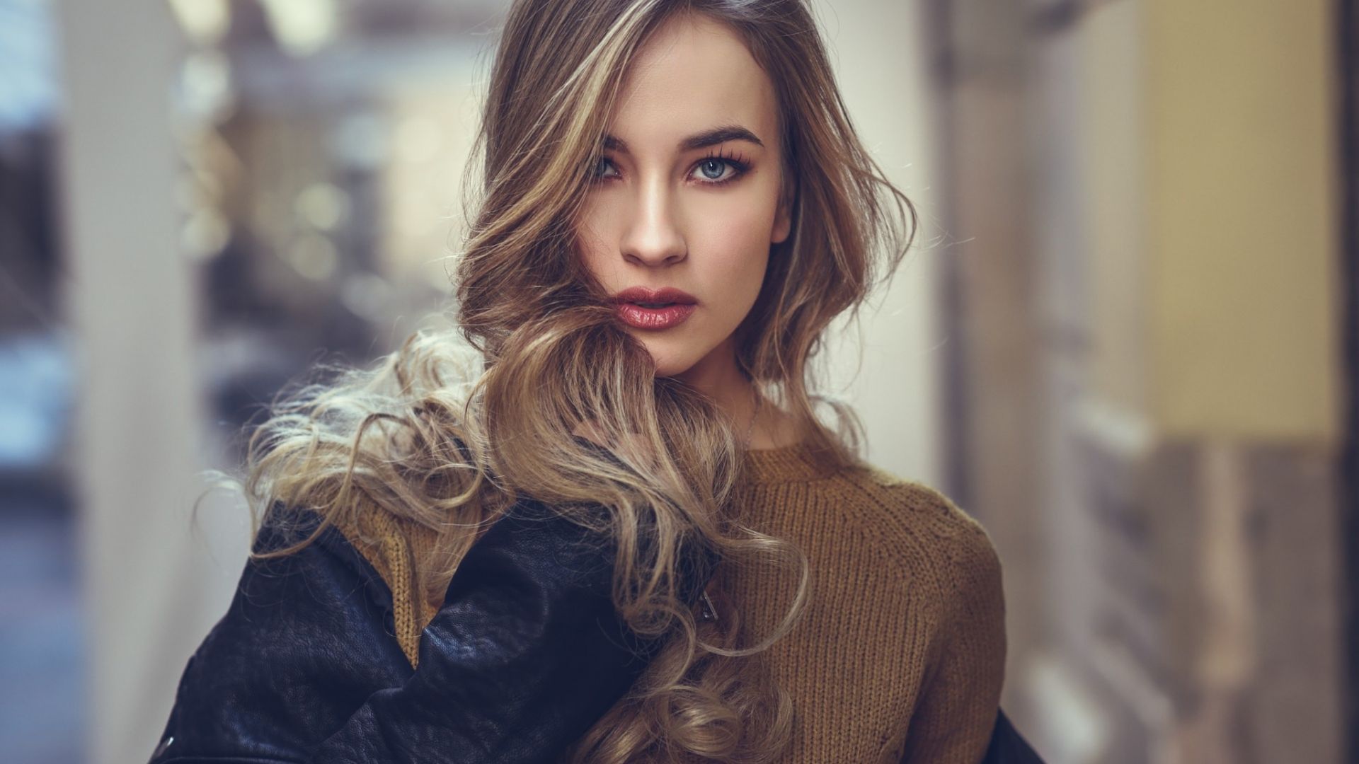 Wallpaper Long hair, Blonde girl model