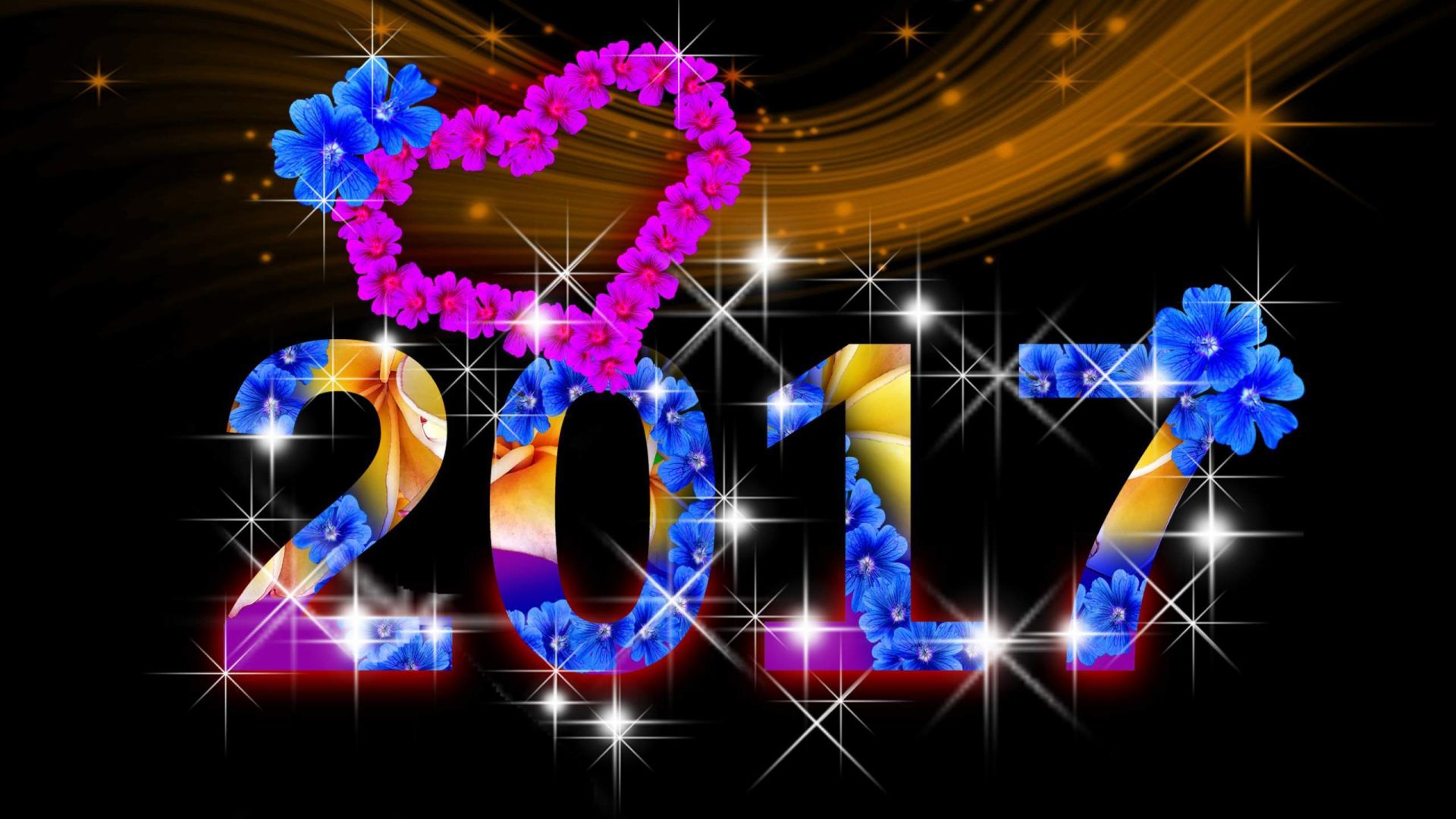 Wallpaper New year 2017 with love