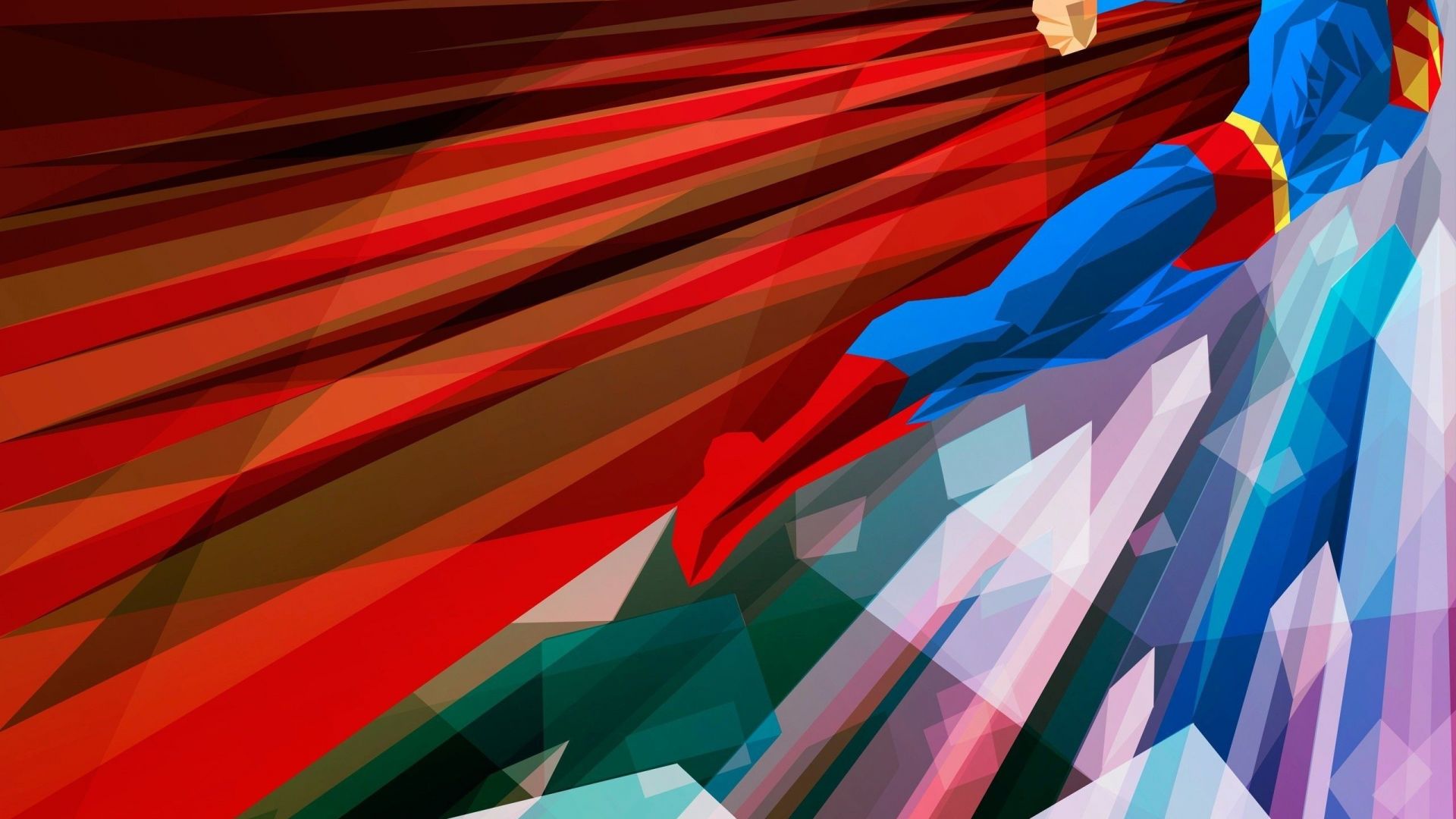 Wallpaper Low poly Abstract artwork of superman