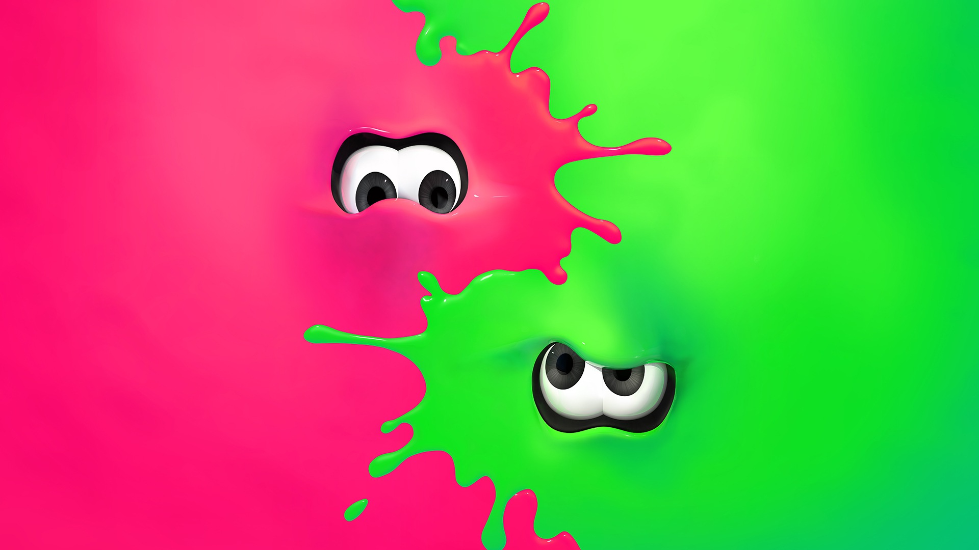 Wallpaper Splatoon video game, colorful, eyes