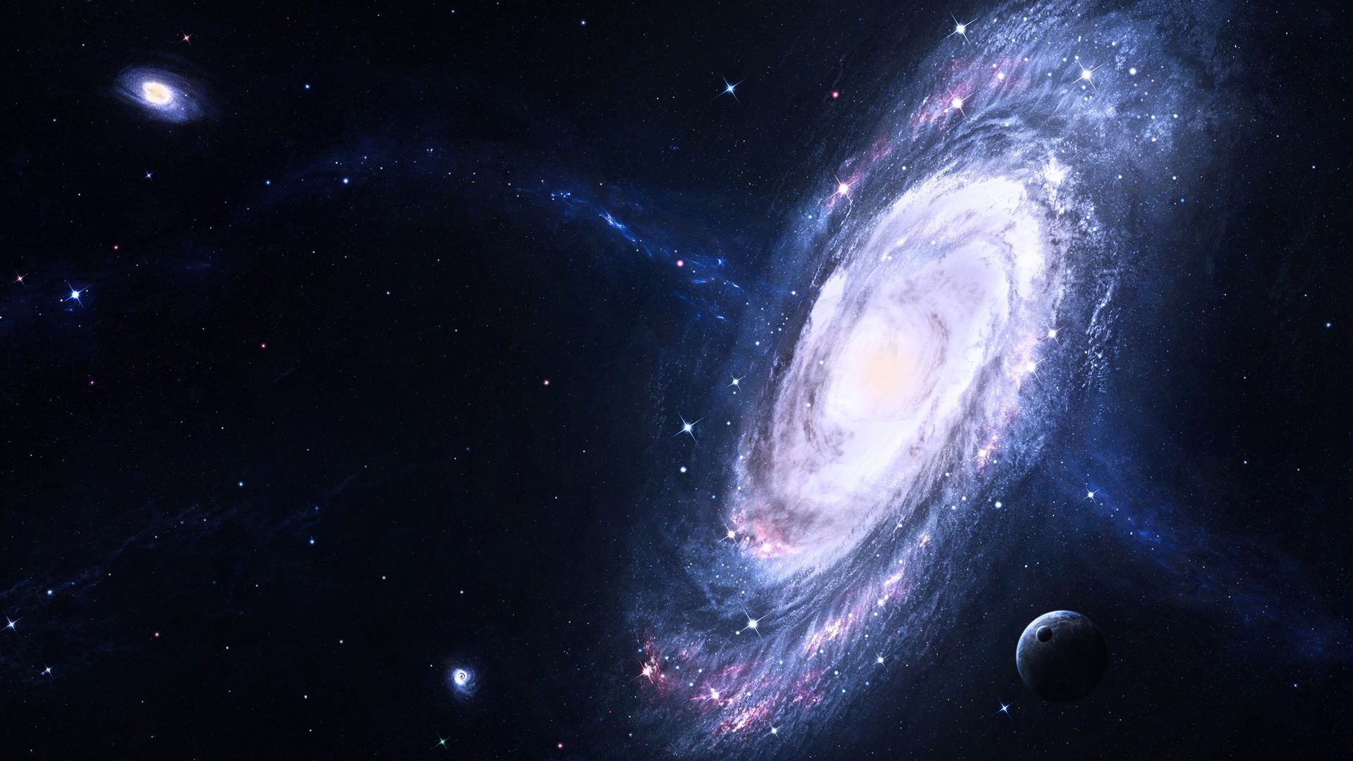 Wallpaper Spiral galaxy in space