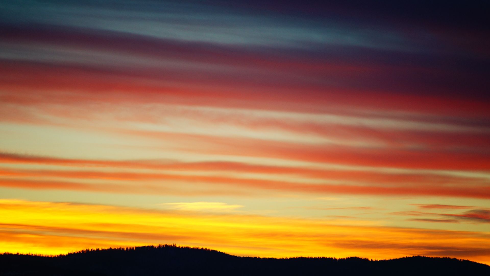 Wallpaper Sunset, horizon, nature, skyline