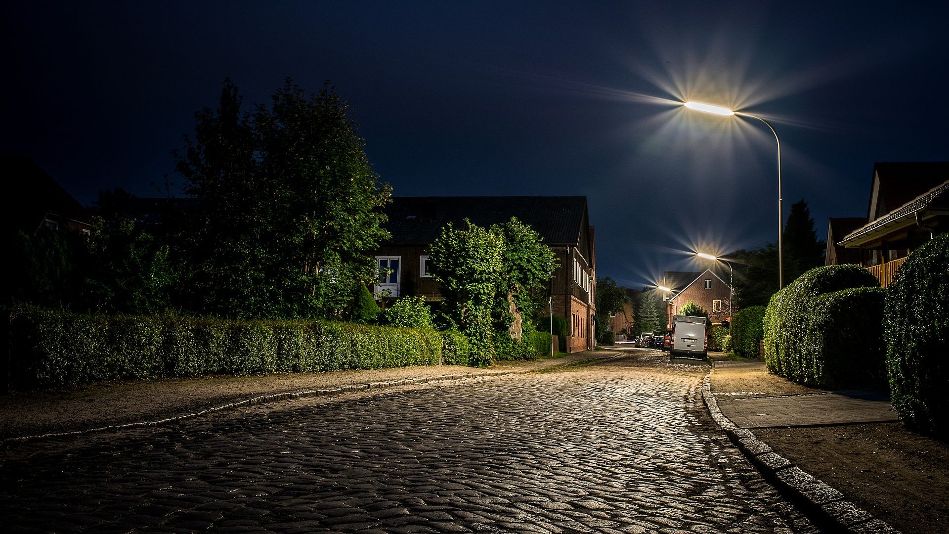 Wallpaper Barmstedt city, road, night