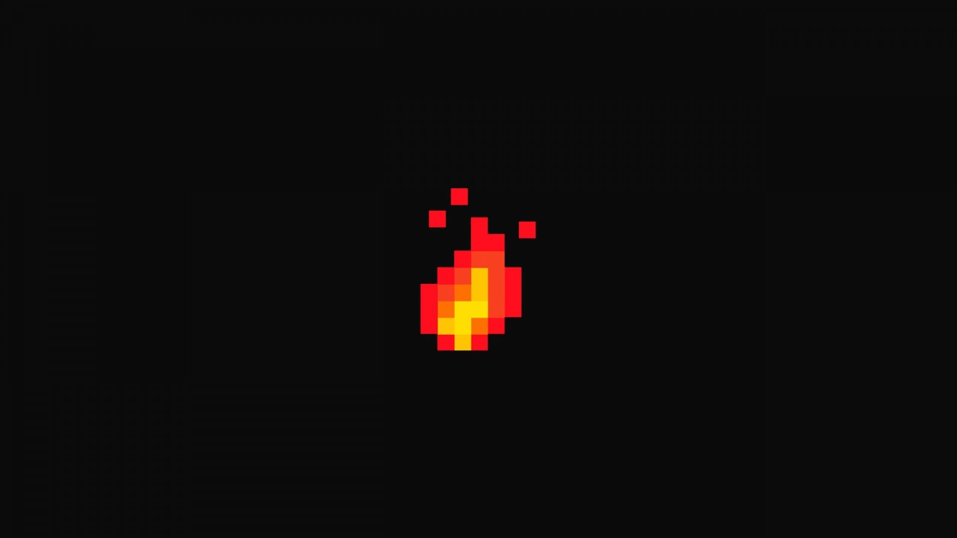 Wallpaper Pixel art, fire, minimal