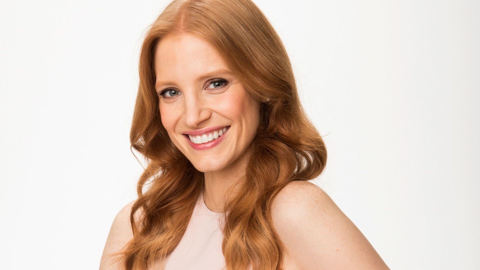 Wallpaper Smile, beautiful, red head, Jessica Chastain