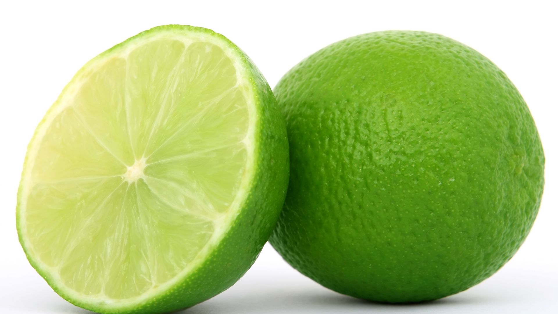 Wallpaper Green lemon, slice, fruits