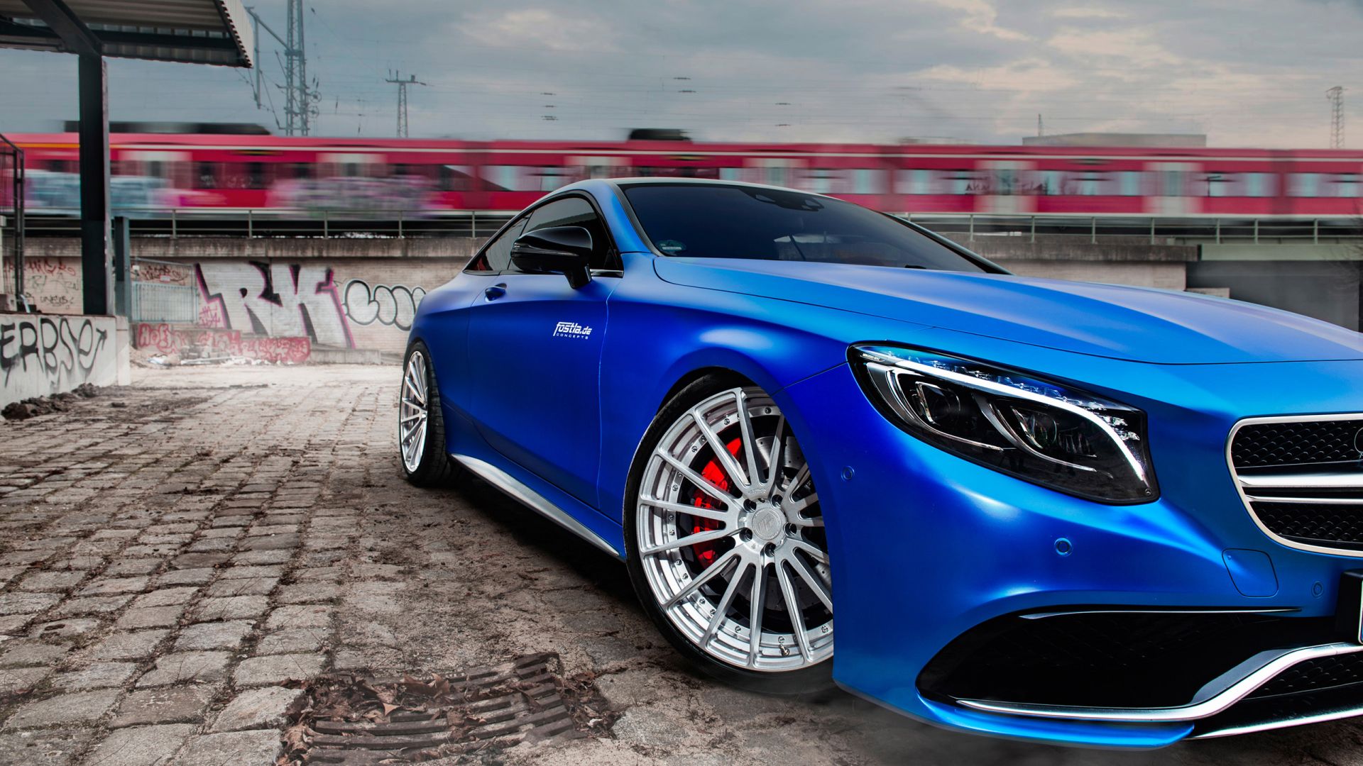 Wallpaper Blue car, luxury sedan, Mercedes-Benz S63 AMG