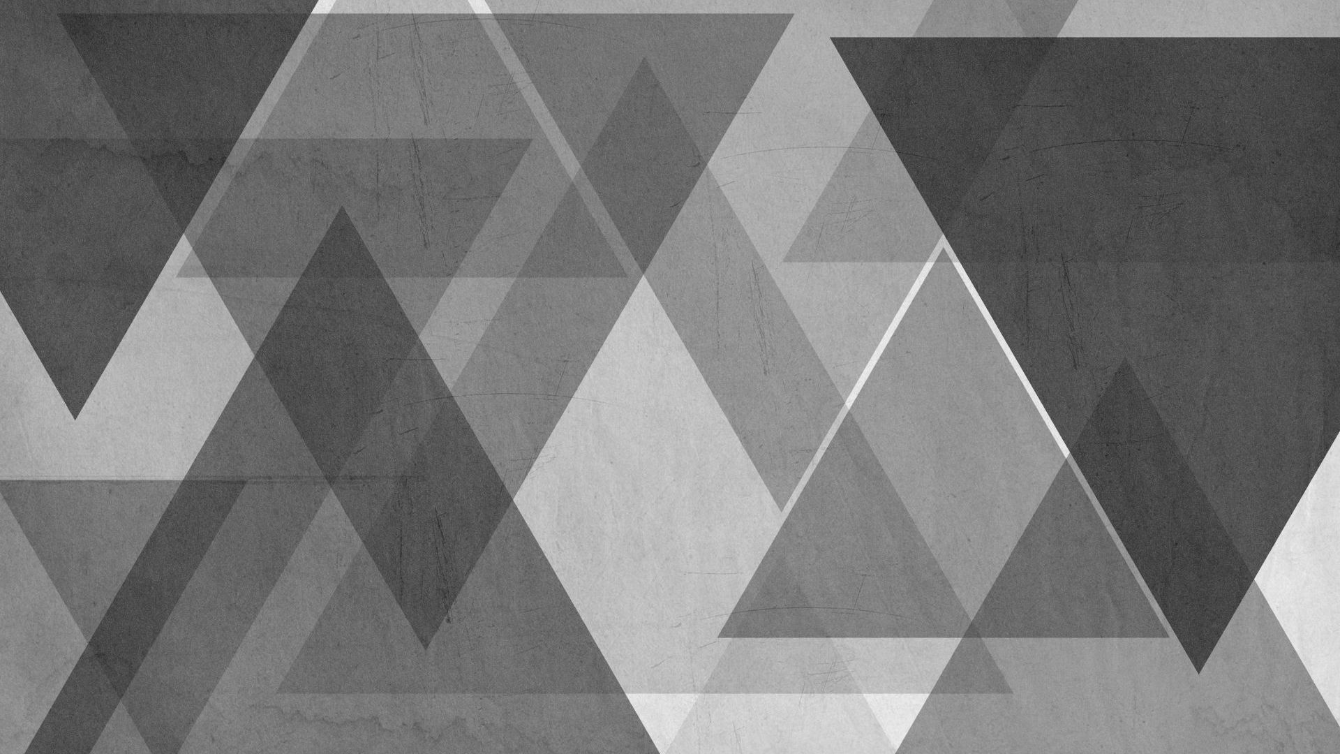 Wallpaper Gray and white, triangles, pattern, minimalism
