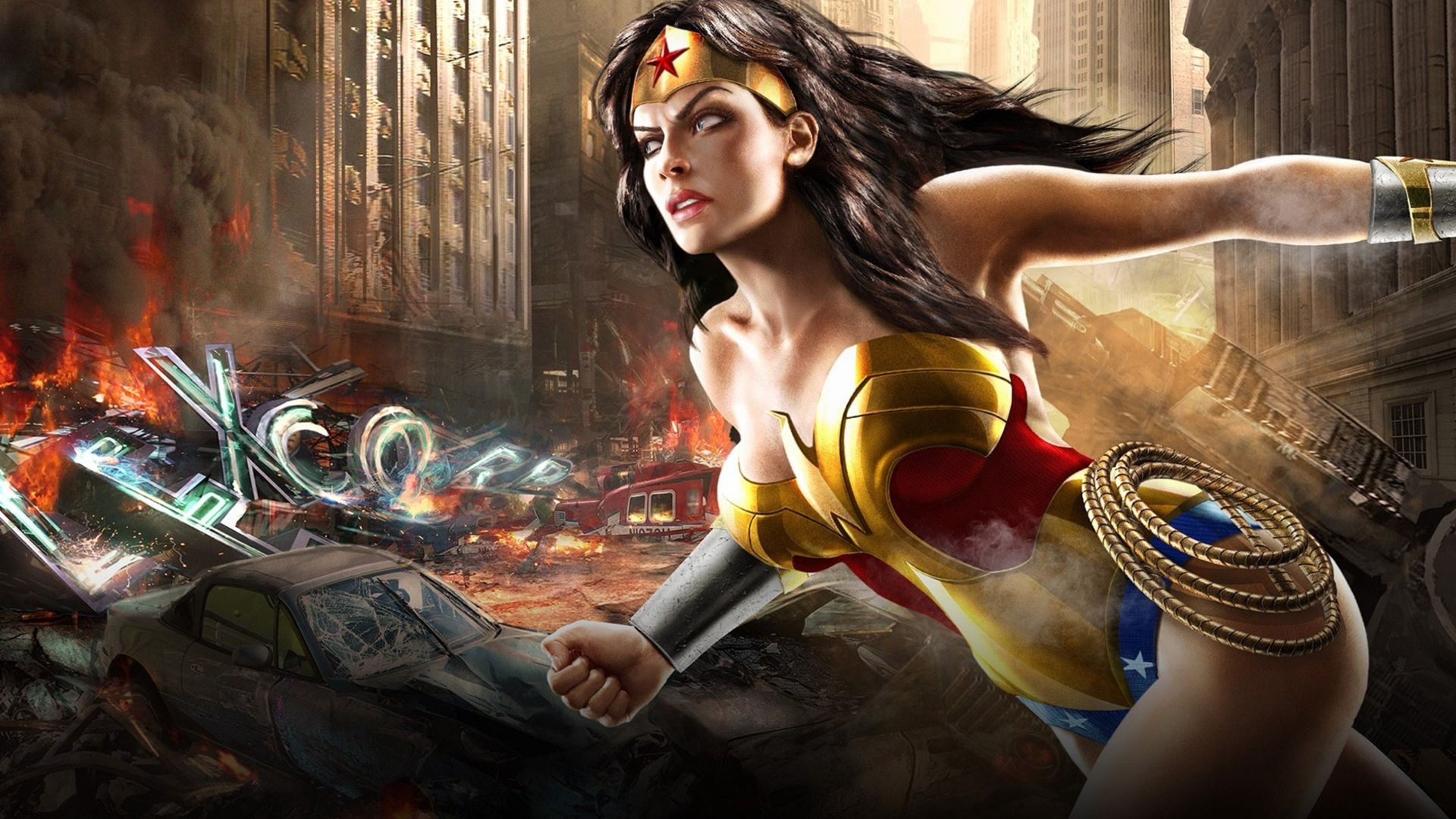 Wallpaper DC Universe Online game, wonder woman
