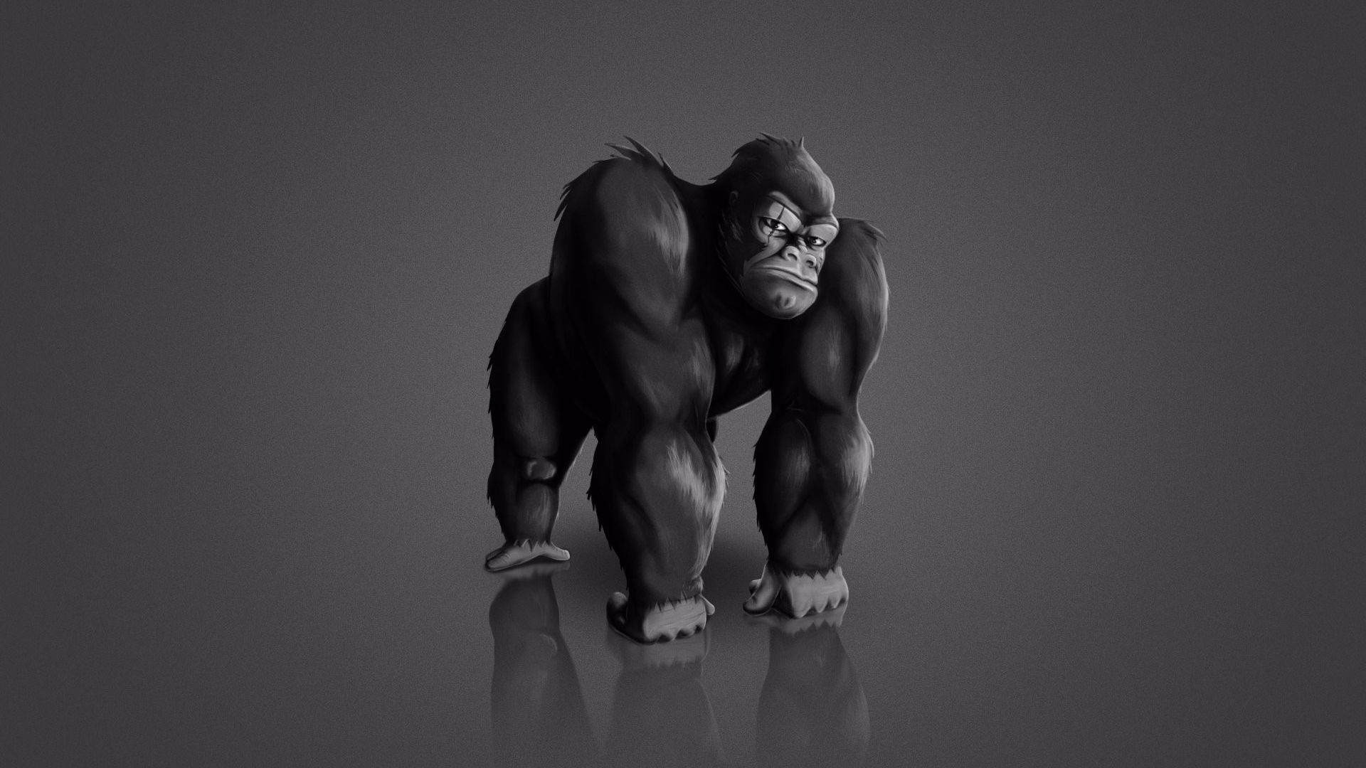 Wallpaper Minimalism gorilla monkey