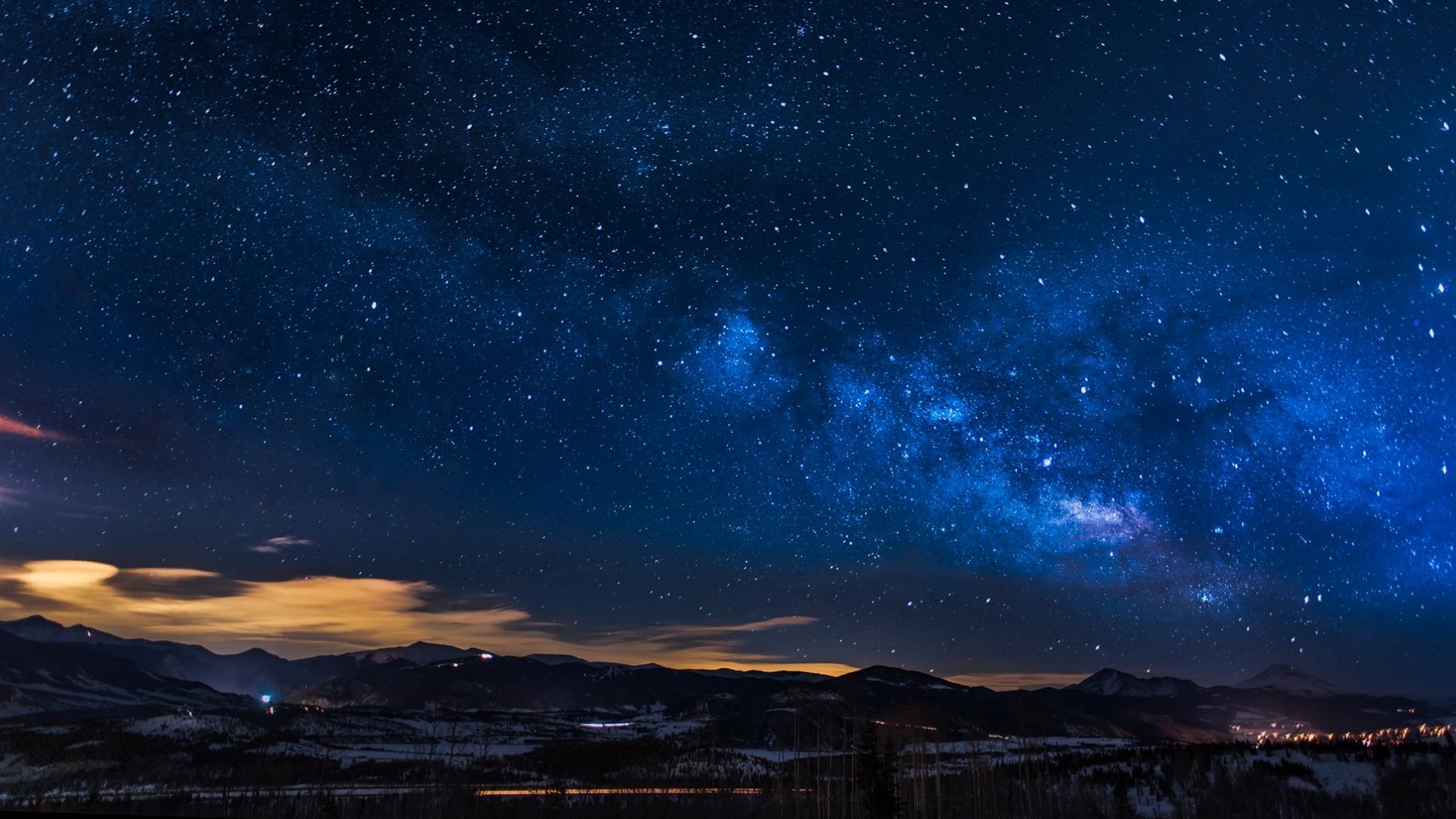 Wallpaper Colorado sky, clouds, night, stars, milky way galaxy