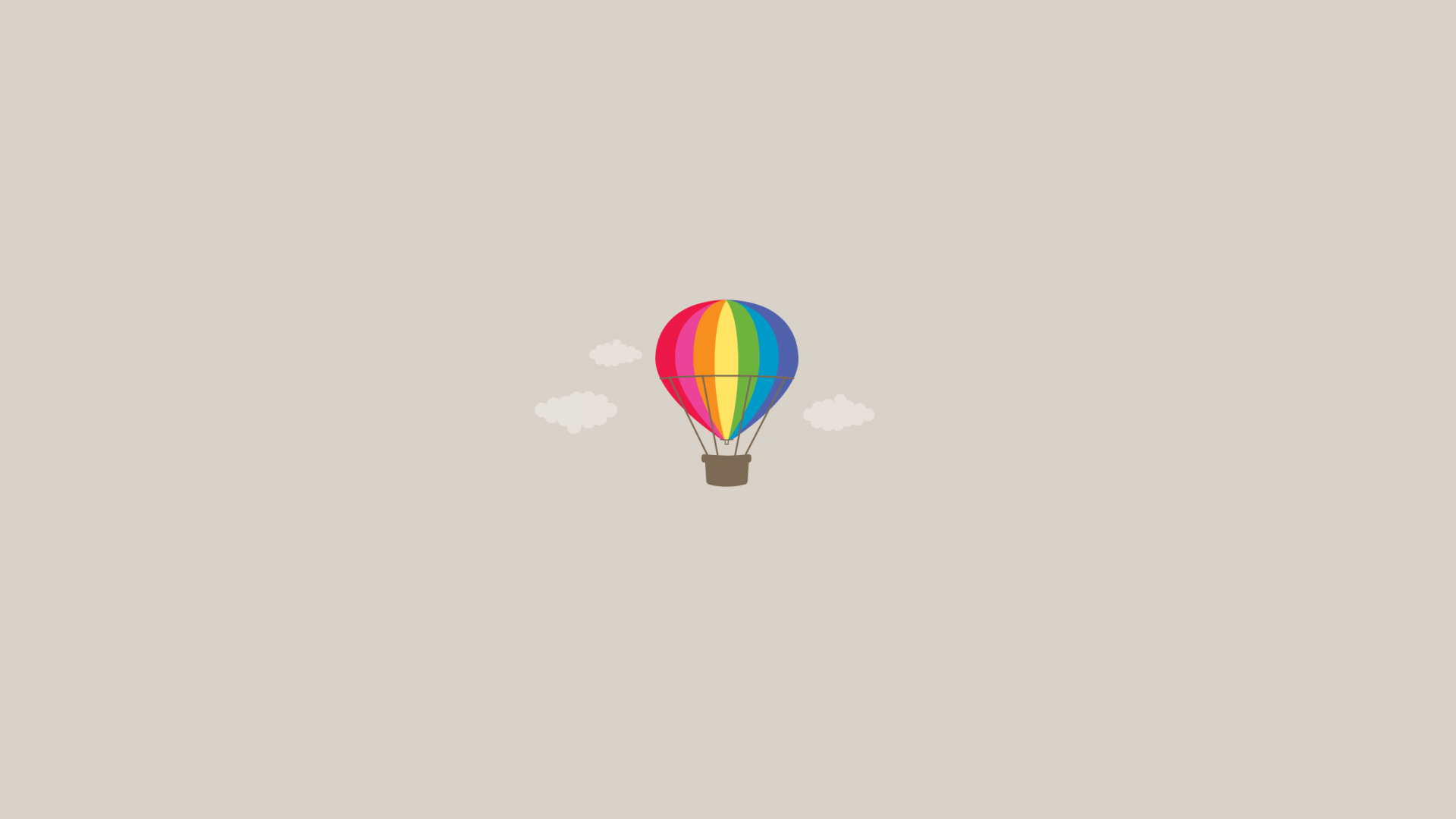 Wallpaper Parachute, Hot air Balloon, colorful, minimalism