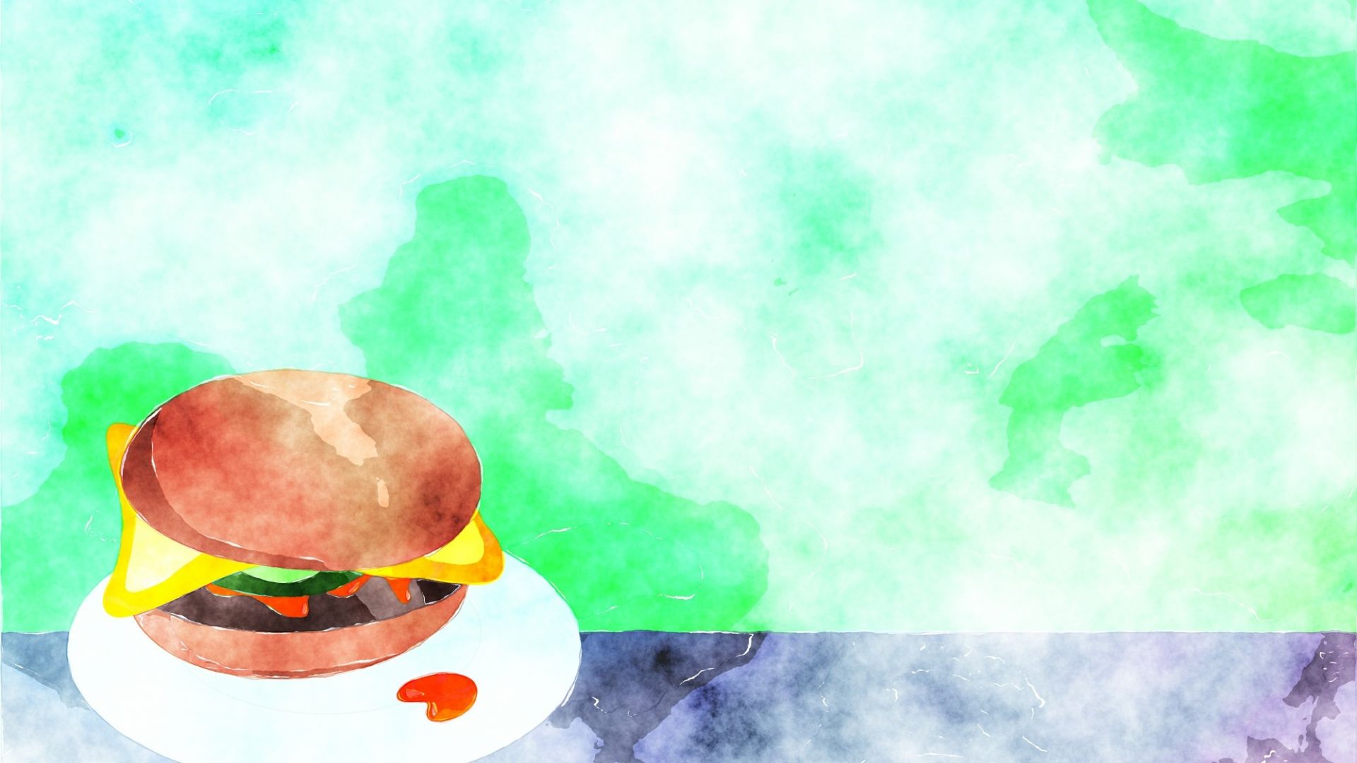 Wallpaper Watercolor paint burger