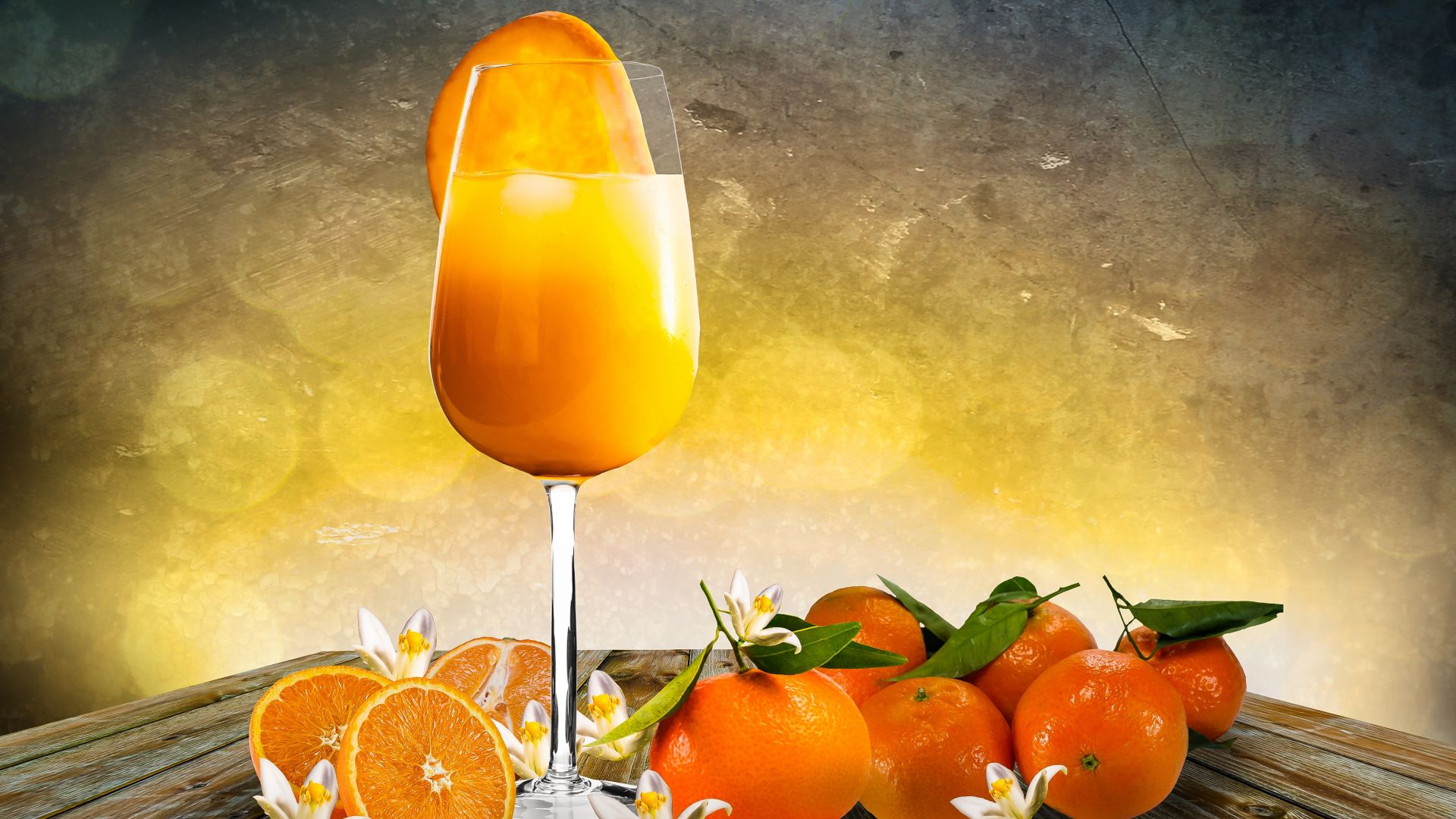 Wallpaper Healthy orange fruits drinks, food