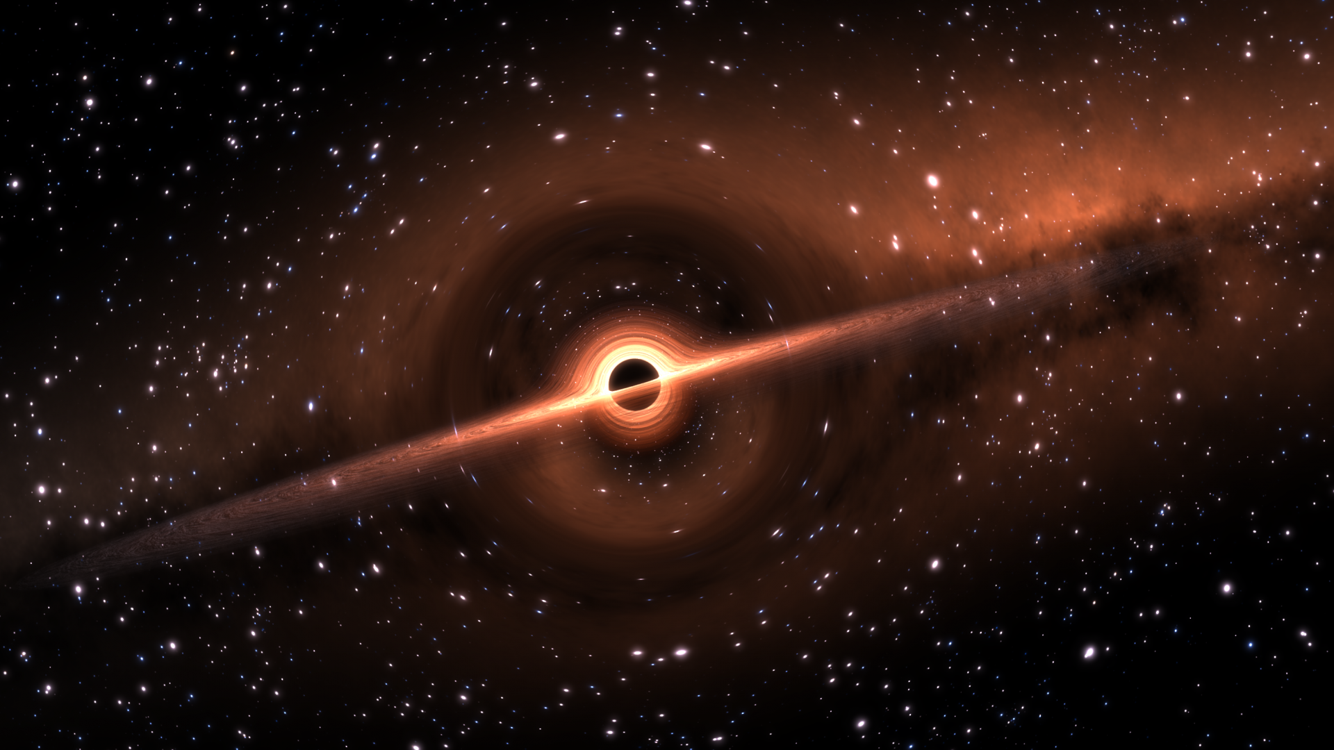 Wallpaper Black hole in space, stars