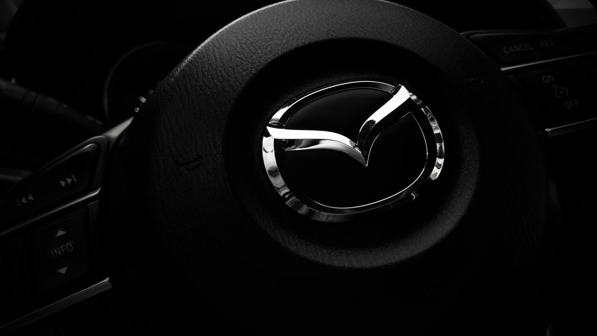 Wallpaper Mazda steering wheel logo
