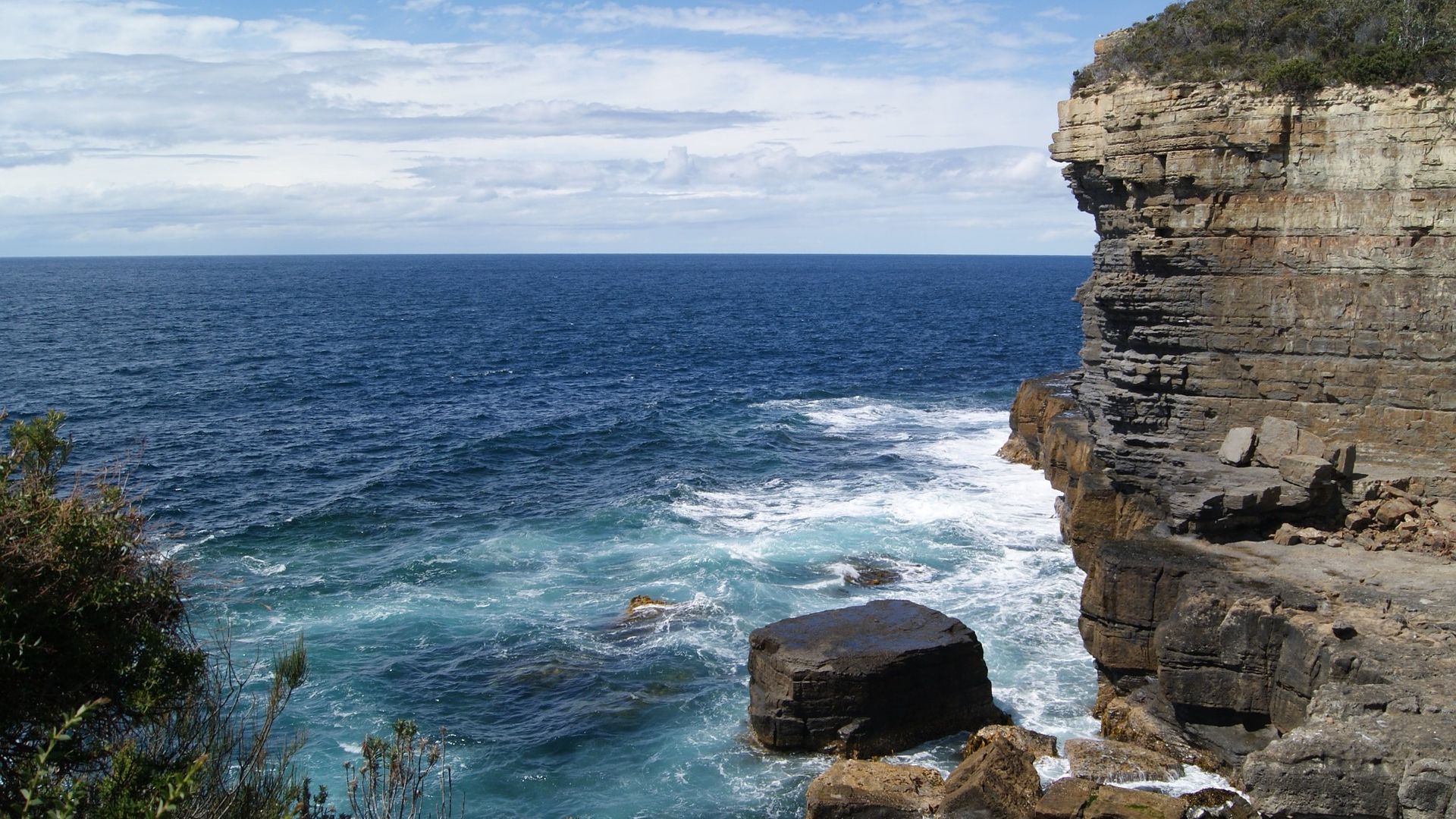 Wallpaper Coast sea, cliff, nature, blue sky, sea