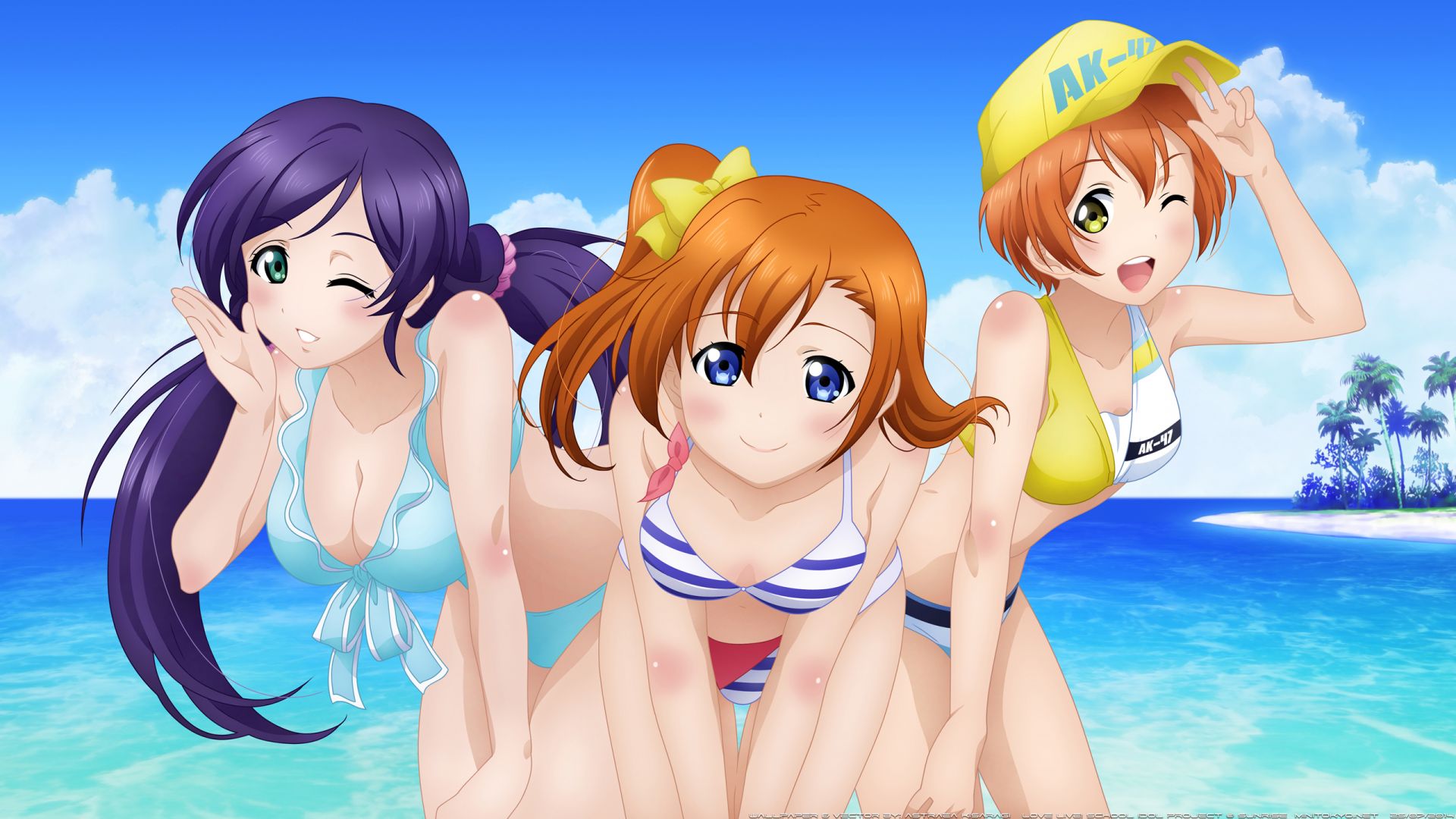 Desktop Wallpaper Love Live!, Anime Girls In Bikini, Hd Image, Picture,  Background, Yqjysc
