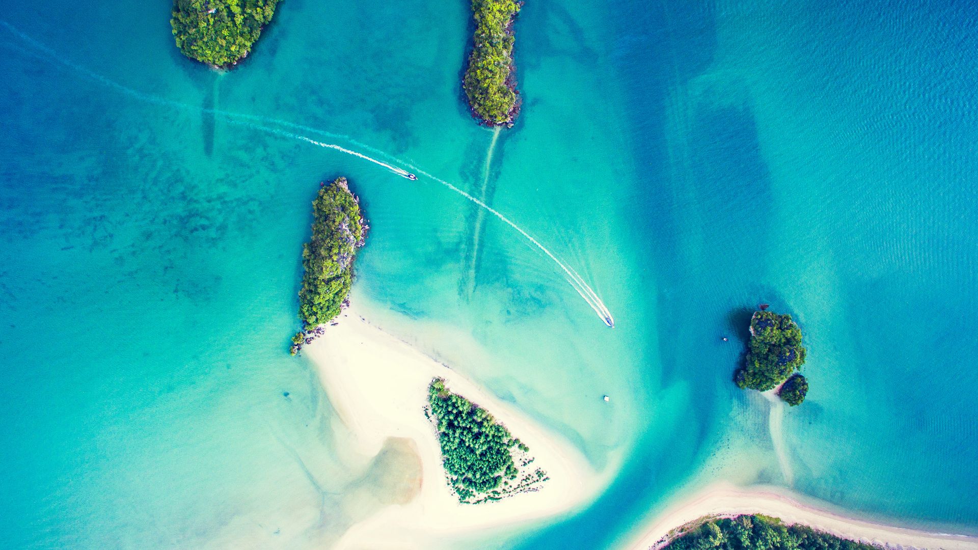 Wallpaper Islands, aerial view, summer, vacation, sailing, 4k