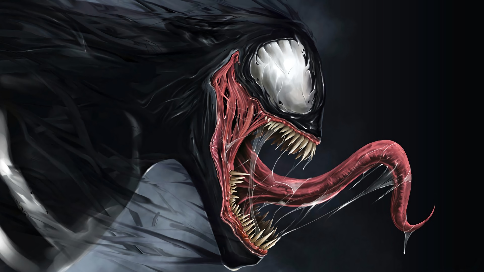 Wallpaper Venom, marvel comics, villain, dark, art