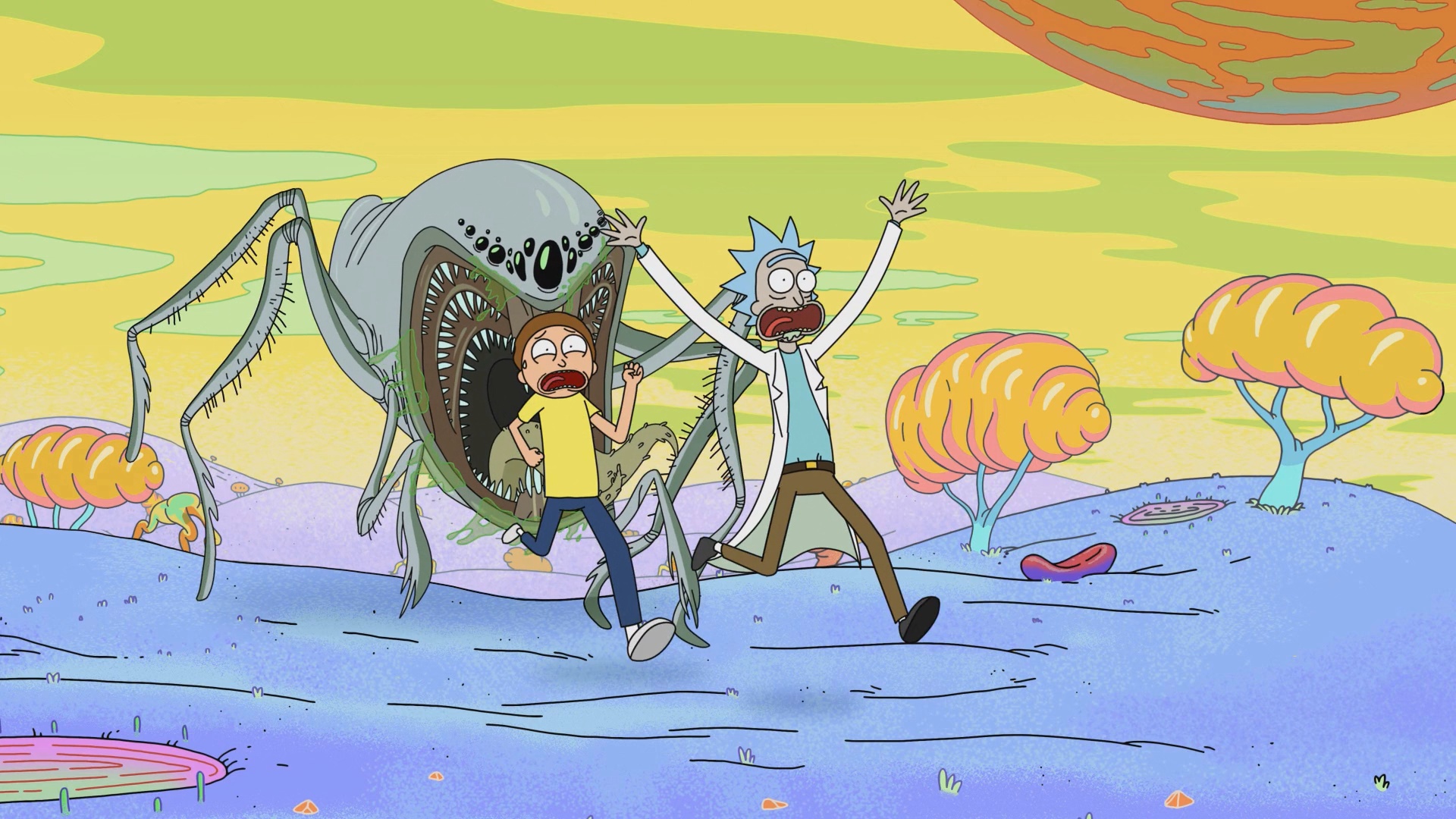 Wallpaper Rick and Morty, tv show, cartoon, alien, creature