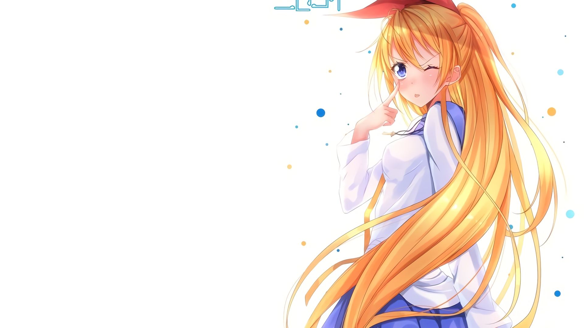 Wallpaper Blonde anime girl, wink, Chitoge Kirisaki, Nisekoipedia