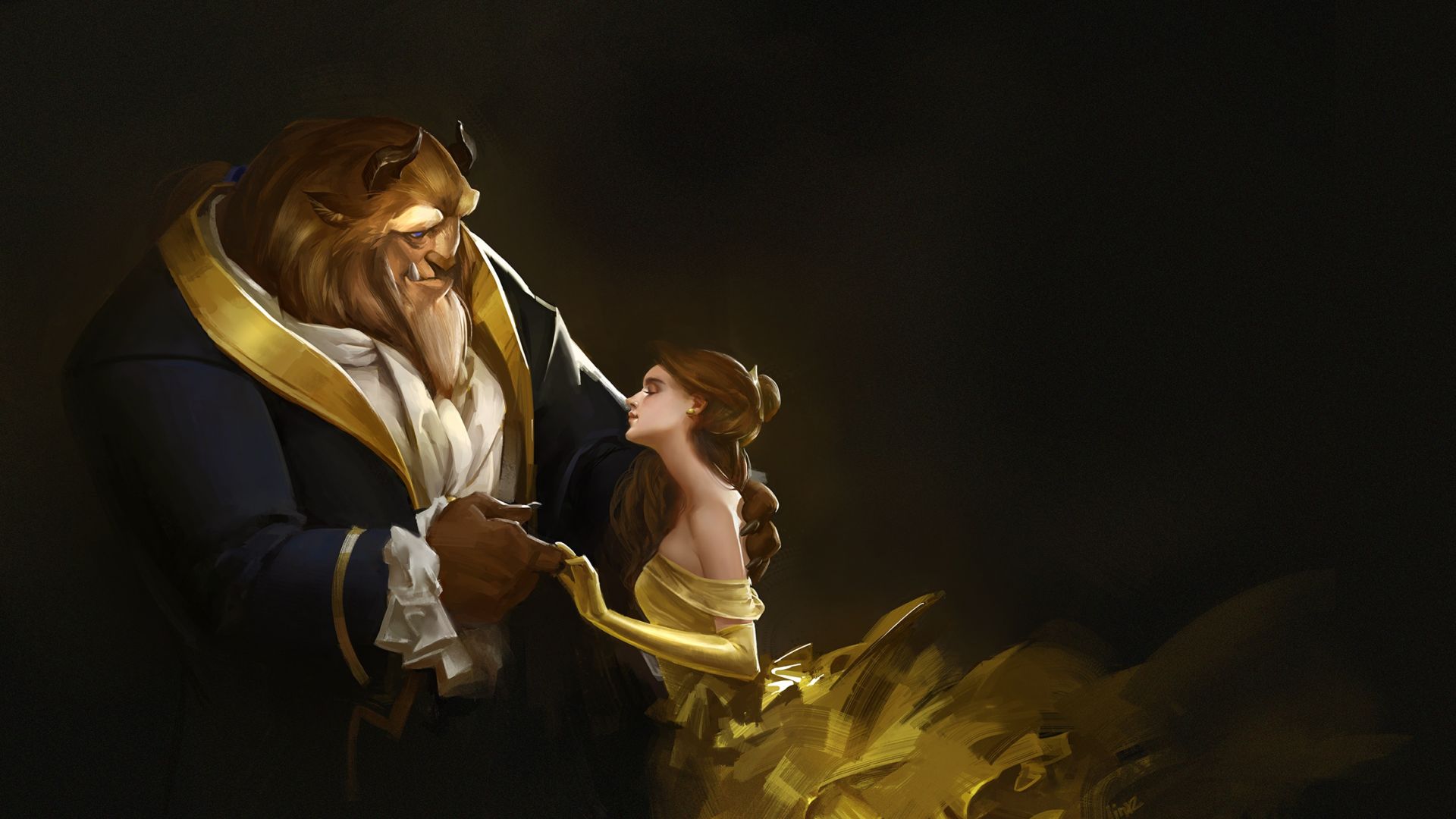 Wallpaper Beauty and the Beast, 2017 movie, art