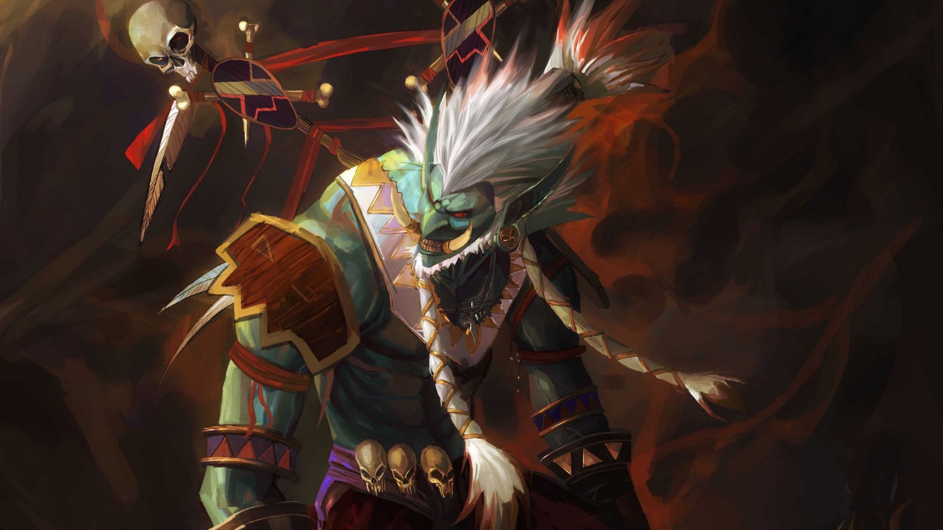 Wallpaper World of warcraft troll shaman totem