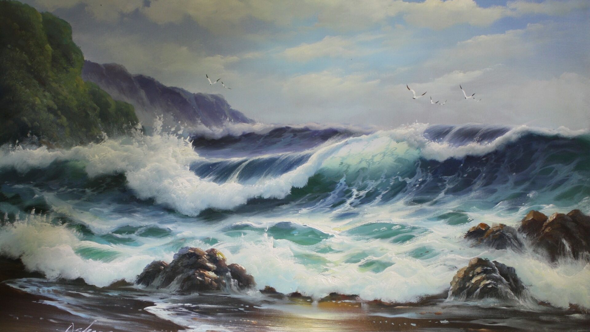 Wallpaper Water waves artwork