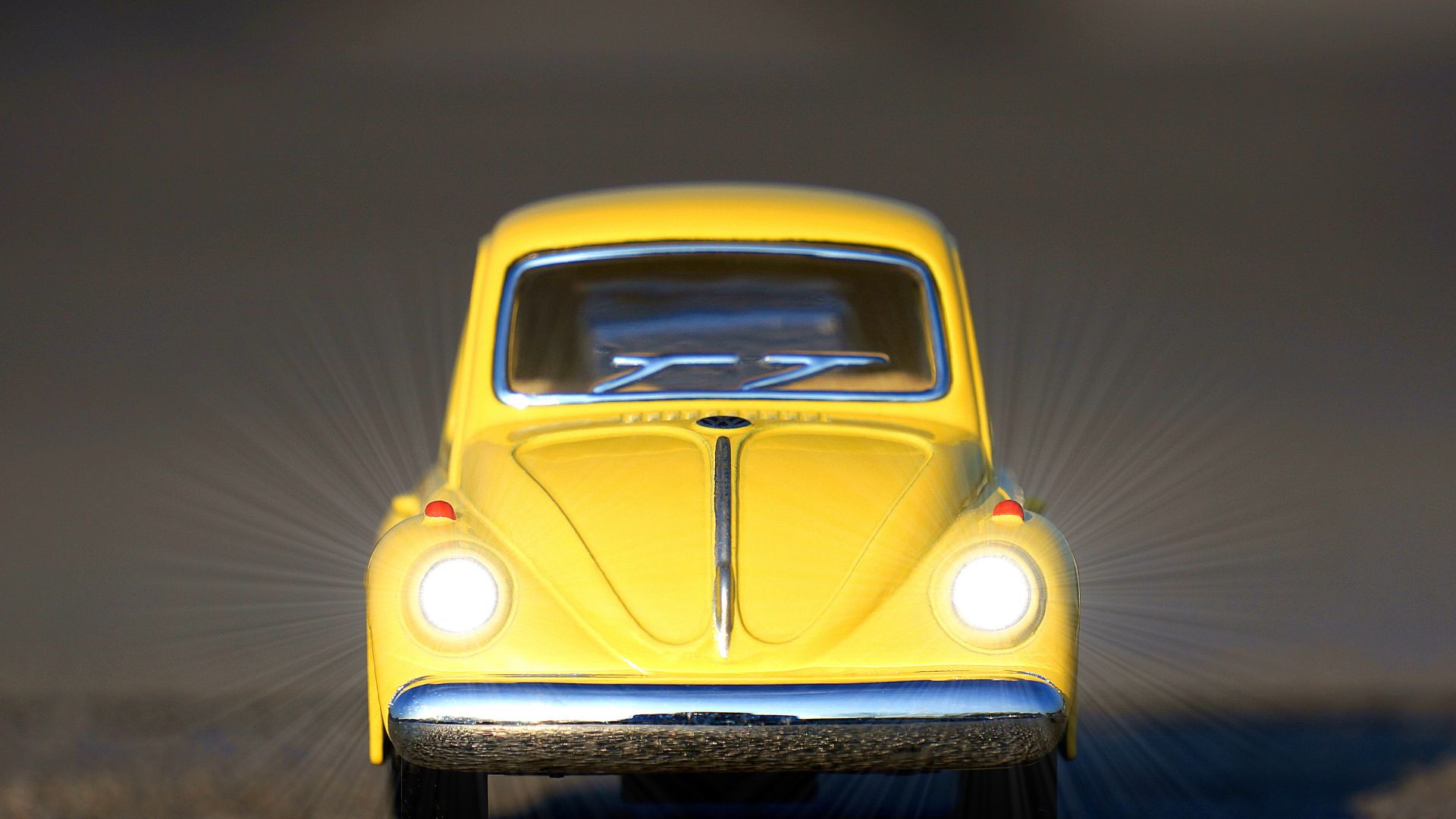 Wallpaper Volkswagen Beetle, yellow toy Car