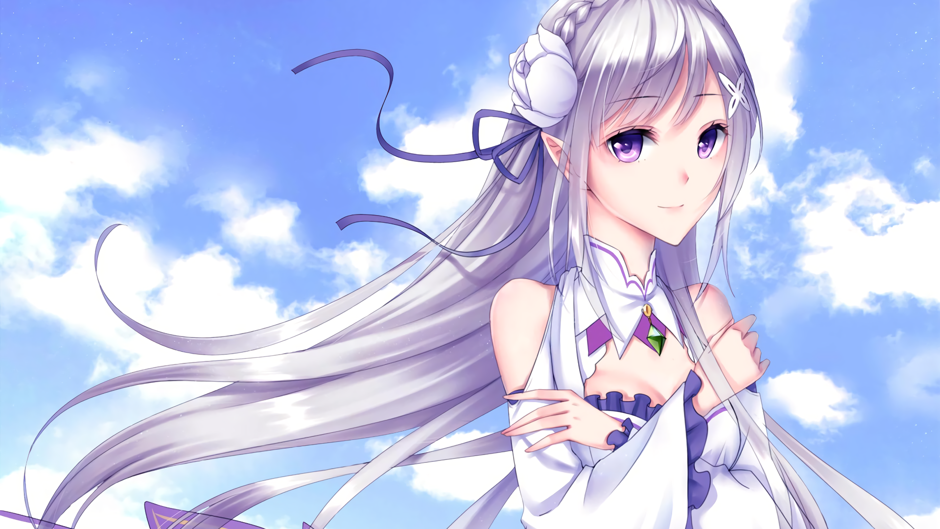 Desktop Wallpaper Anime, Emilia, Re:Zero, Hd Image, Picture, Background,  Zoei8t