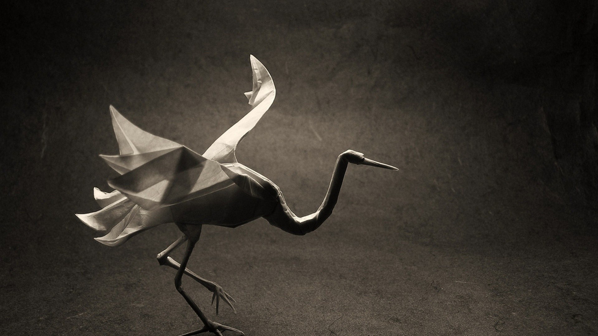 Wallpaper Paper, crane bird, artwork