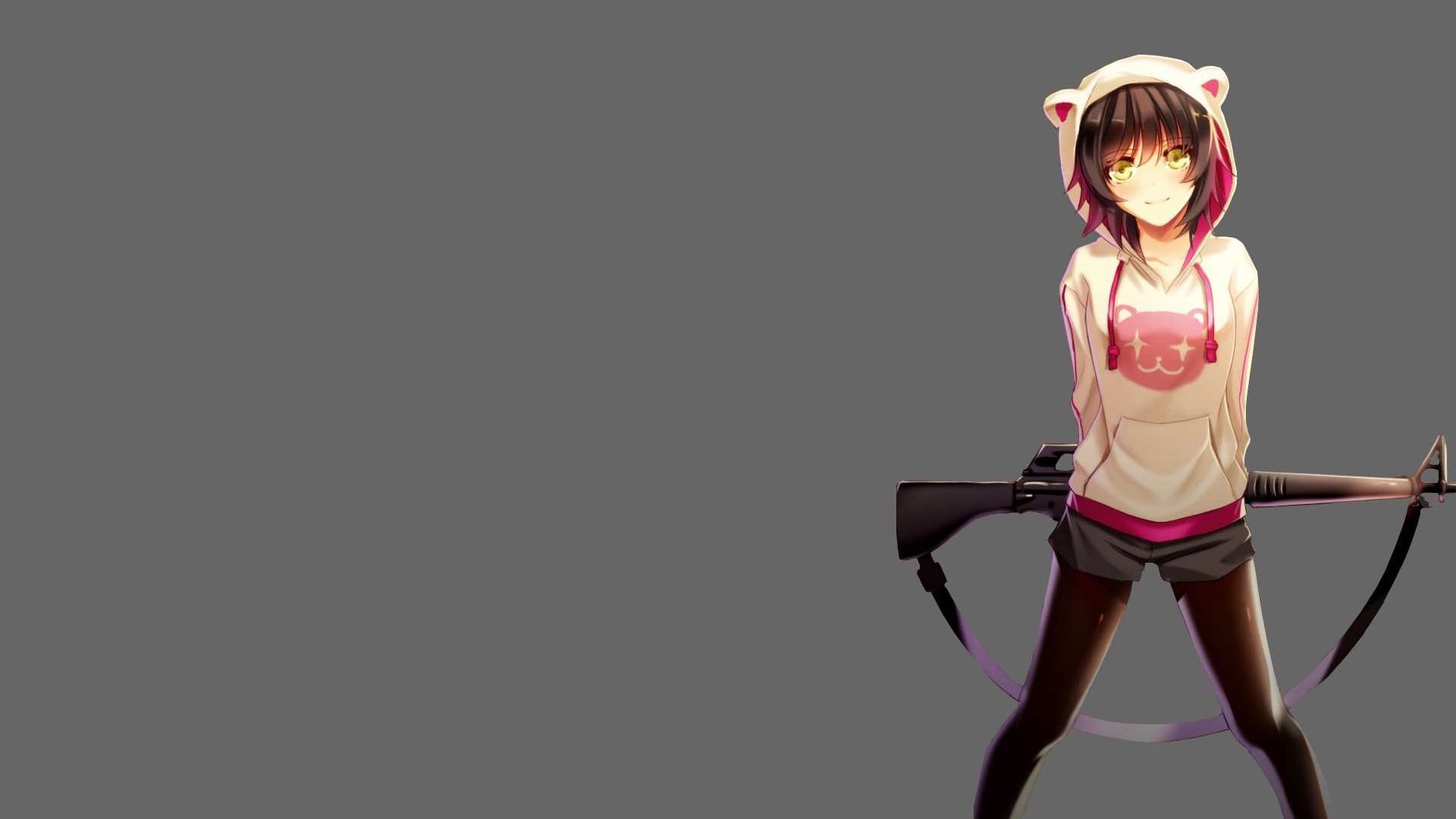 Wallpaper Yellow eye anime girl