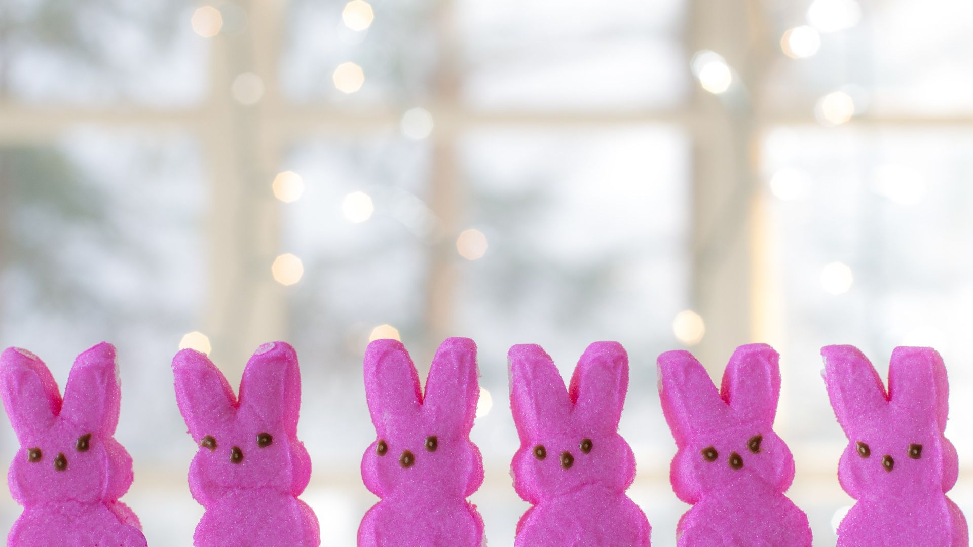 Wallpaper Bunny peeps, pink, food