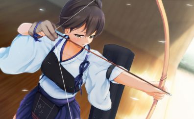 Kaga, anime girl, kantai, kancolle, arrow, bow