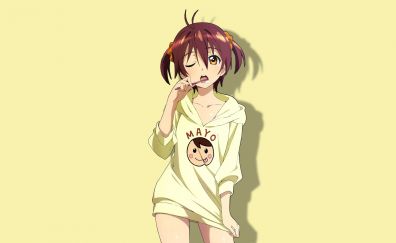 Cute, morning hangover, short hair, anime