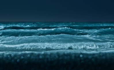 Blue sea waves