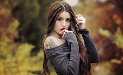 Girl, model, tattoo