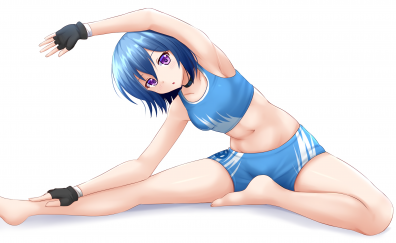 Anime girl doing yoga