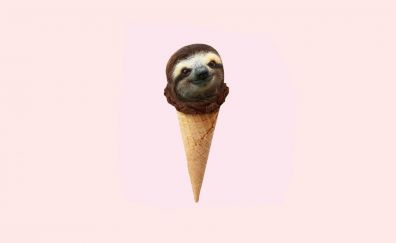 Sloths minimal ice cream cone