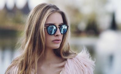 Blonde, girl, sunglasses, model