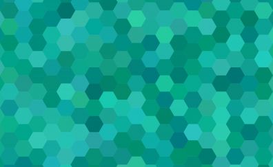 Hexagons, pattern, abstract, green