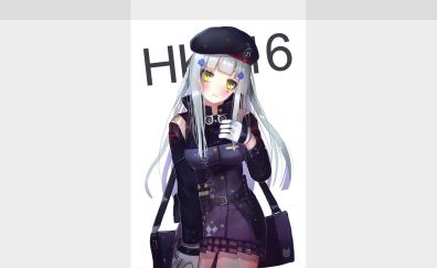 Hk416, girls frontline, anime girl, minimal