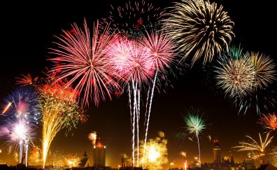 New years eve, 2018, fireworks, celebrations, 4k