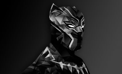 Black Panther, low poly, art, superhero